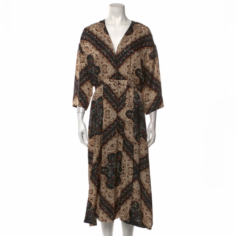 Sandro Paris Paisley Print Long Dress medium